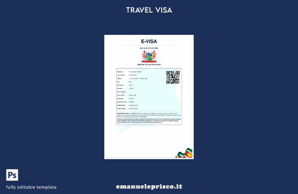 modello di visto per Suriname in stile verificato